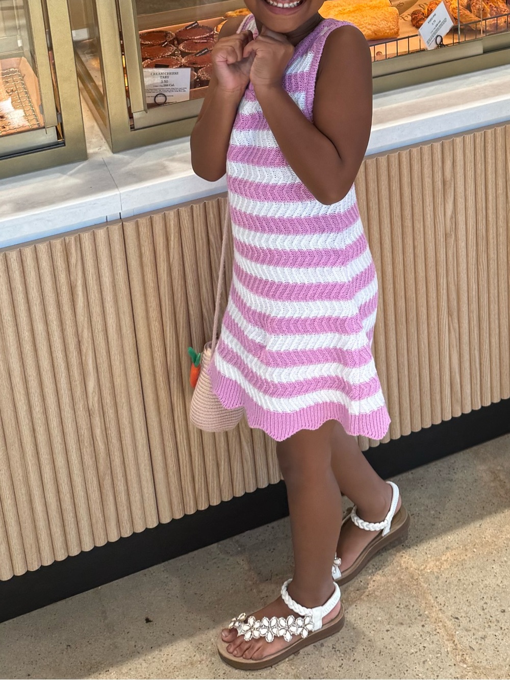 Habitual Pink & White Striped Knit Dress